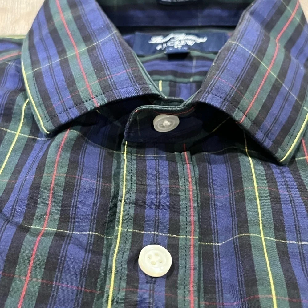 J. Crew Medium 15-15.5 Thompson Tartan Plaid Holiday Christmas Button Down Shirt